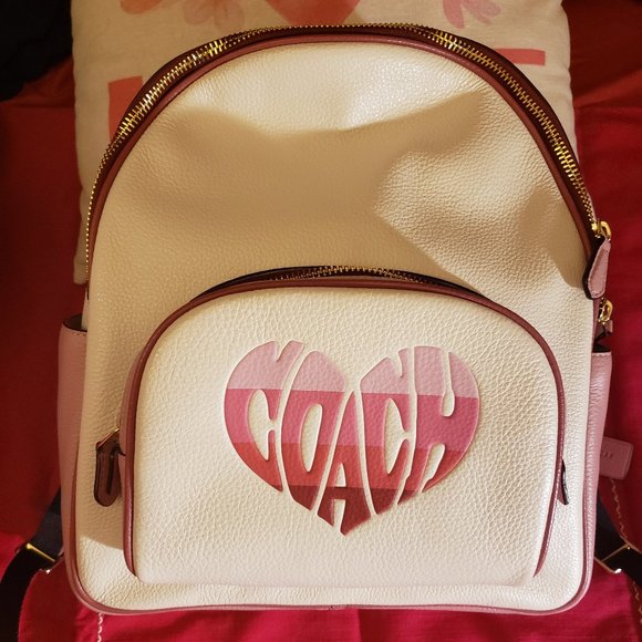 Authentic Coach heart printed leather bag pack main image 5